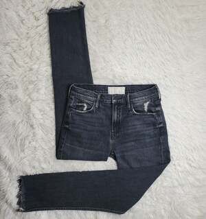 MOTHER Flirt Chew High Rise Straight Jeans Black 27 / 4